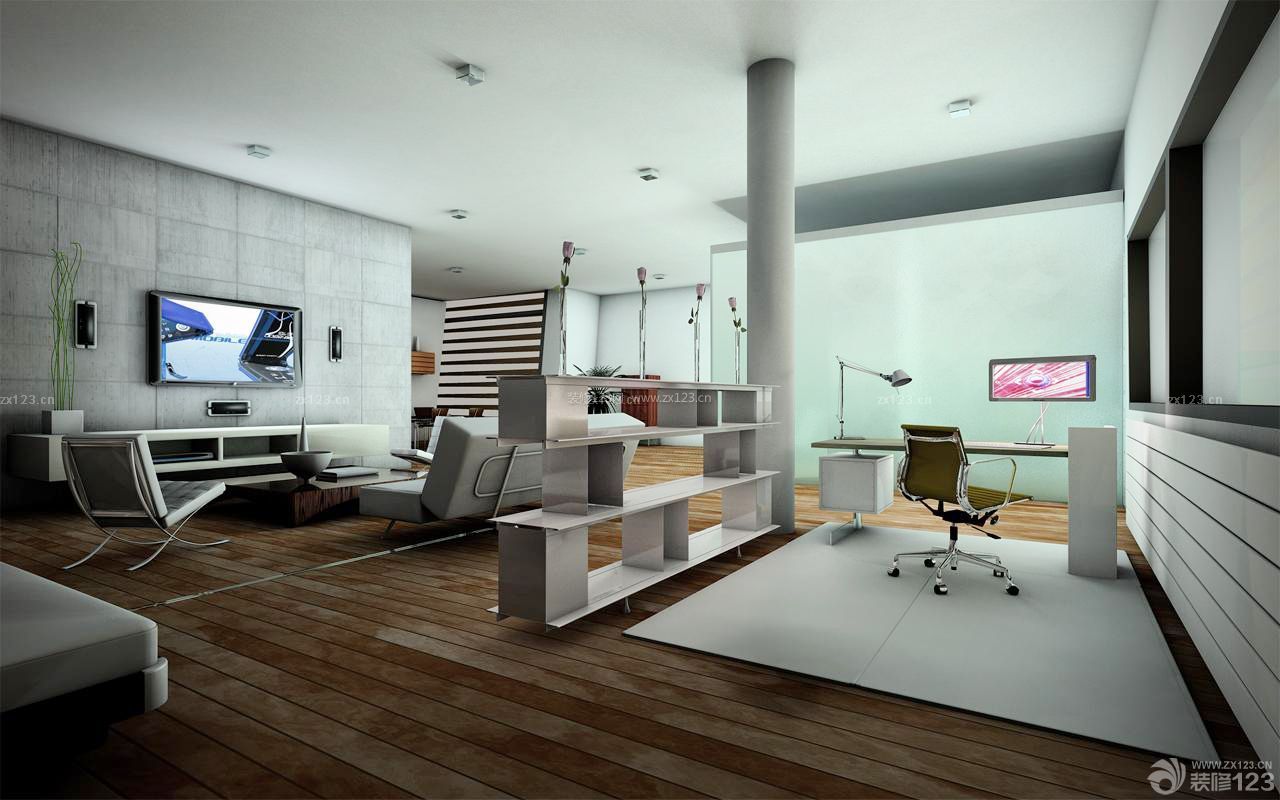 80后個性客廳兼書房設(shè)計(jì) 打造多功能生活美學(xué)空間